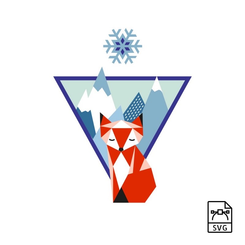 Ilustração Mountain fox - Ficheiro digital