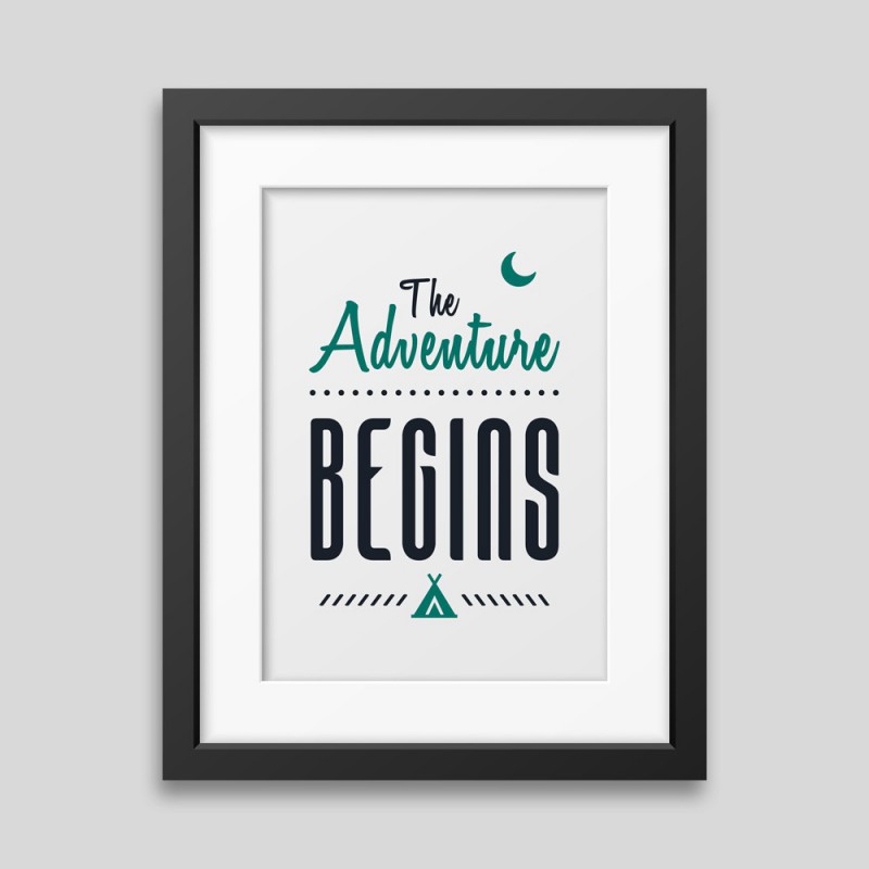 Poster emoldurado "A aventura começa"